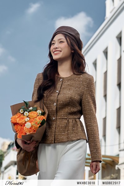 Hiển thị chi tiết cho Áo dạ tweed dáng peplum Ảnh của Áo dạ tweed dáng peplum